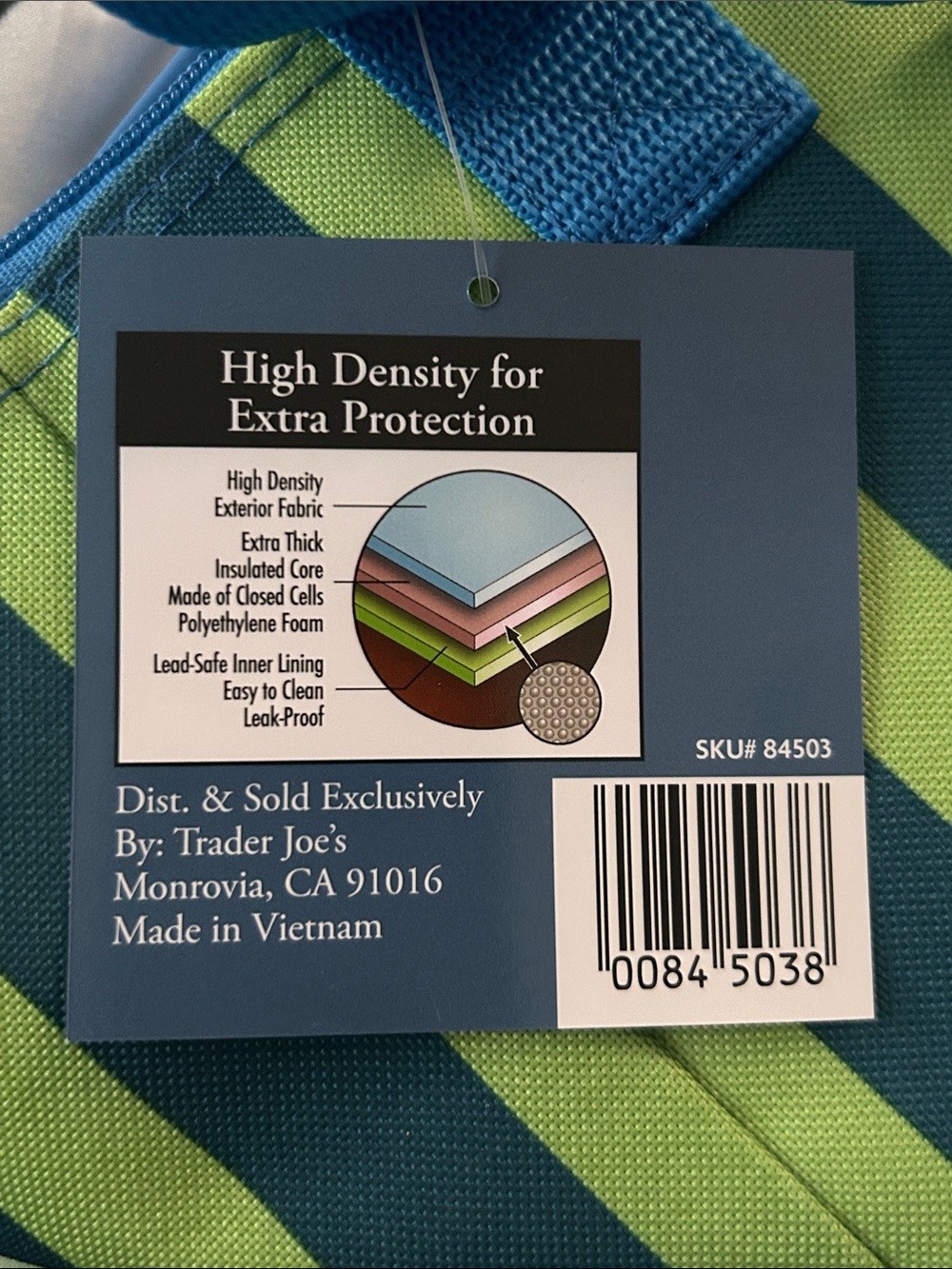 2-SET Trader Joe's Blue/Green Striped & Orange Mini Insulated Tote New Spr 2026 - Picture 2 of 2